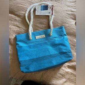 Porto Vino NWT insulated Canvas tote wine bag blue